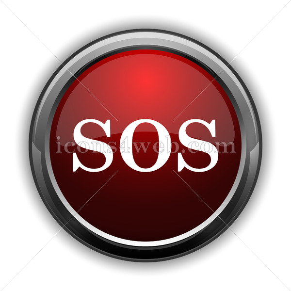 600x600 Sos Icon Red Glossy Web Icon With Shaddow