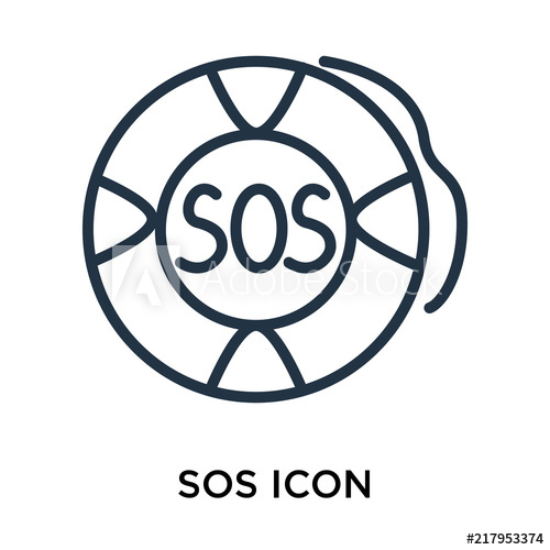 500x500 Sos Icon Vector Isolated On White Background, Sos Sign Thin