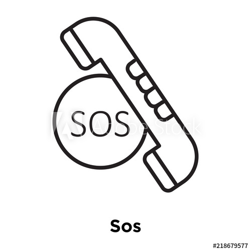 500x500 Sos Icon Isolated On White Background Simple And Editable Sos