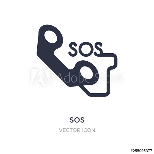 500x500 Sos Icon On White Background Simple Element Illustration