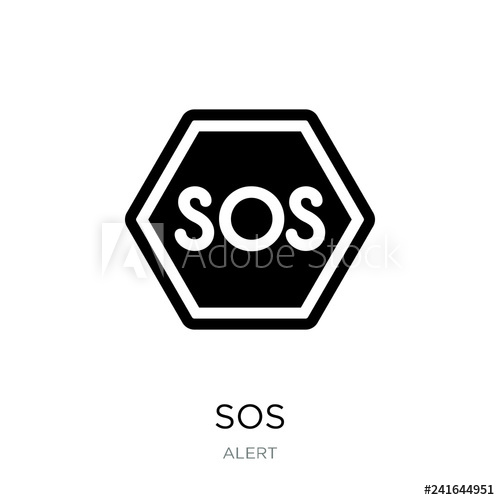 500x500 Sos Icon Vector On White Background, Sos Trendy Filled Icons Fro