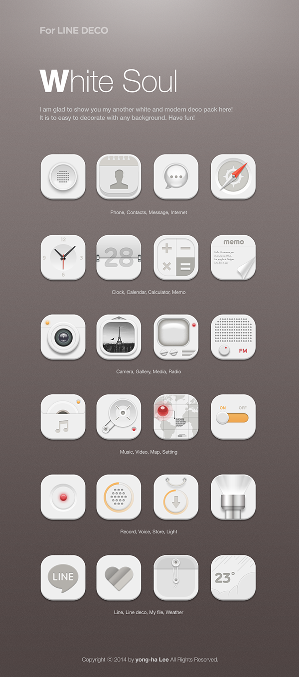 600x1358 Nhn Camp Mobile White Soul Icon Set Design