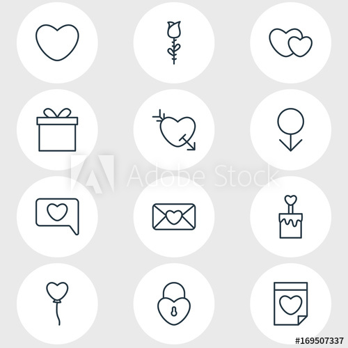 500x500 Vector Illustration Of Love Icons Editable Pack Of Rose