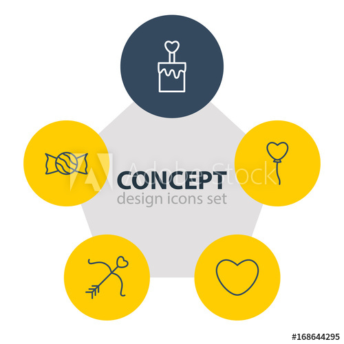 500x500 Vector Illustration Of Amour Icons Editable Pack Of Lollipop