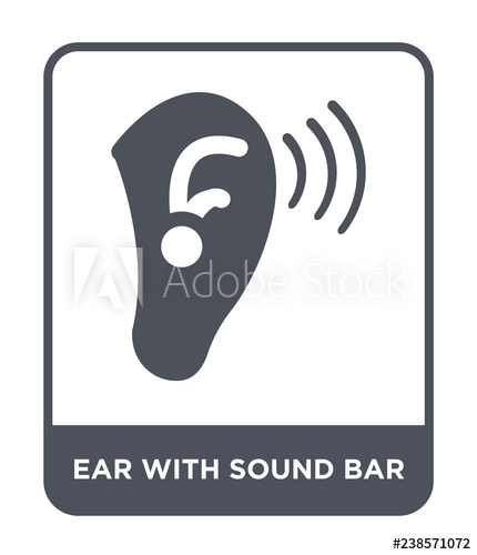 430x500 Ear With Sound Bar Icon Vector