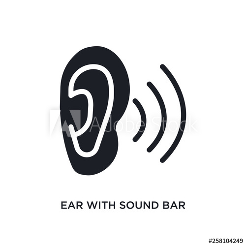 500x500 Ear With Sound Bar Isolated Icon Simple Element Illustration
