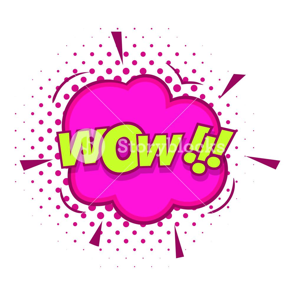 1000x1000 Wow, Text Sound Effect Icon Pop Art Illustration Of Wow, Text