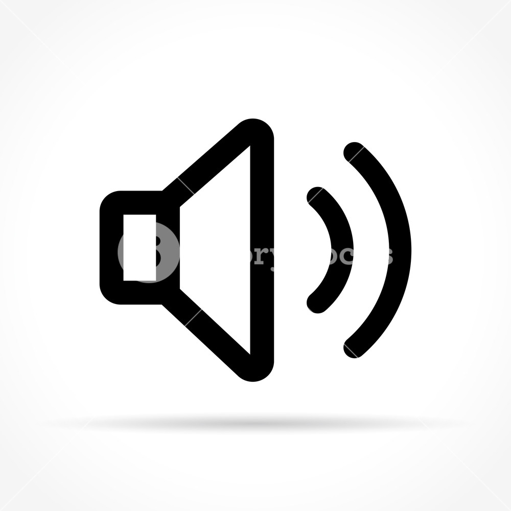 Illustration Of Sound Icon On White Background Royalty Free Stock 1000x1000 Illustration Of Sound Icon On White Background Royalty Free Stock