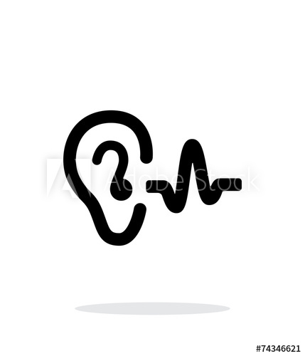 Ear Hearing Sound Icon On White Background 429x500 Ear Hearing Sound Icon On White Background