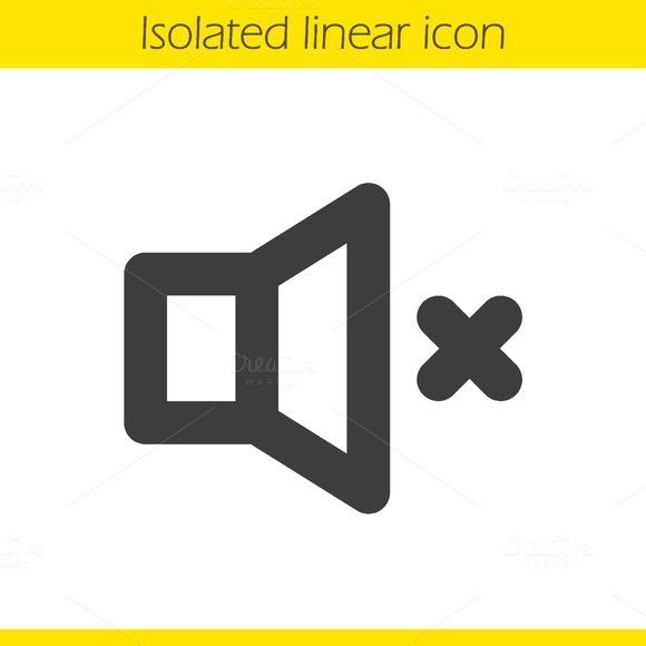 580x580 Sound Off Linear Icon Vector Icons Icon Design, Line