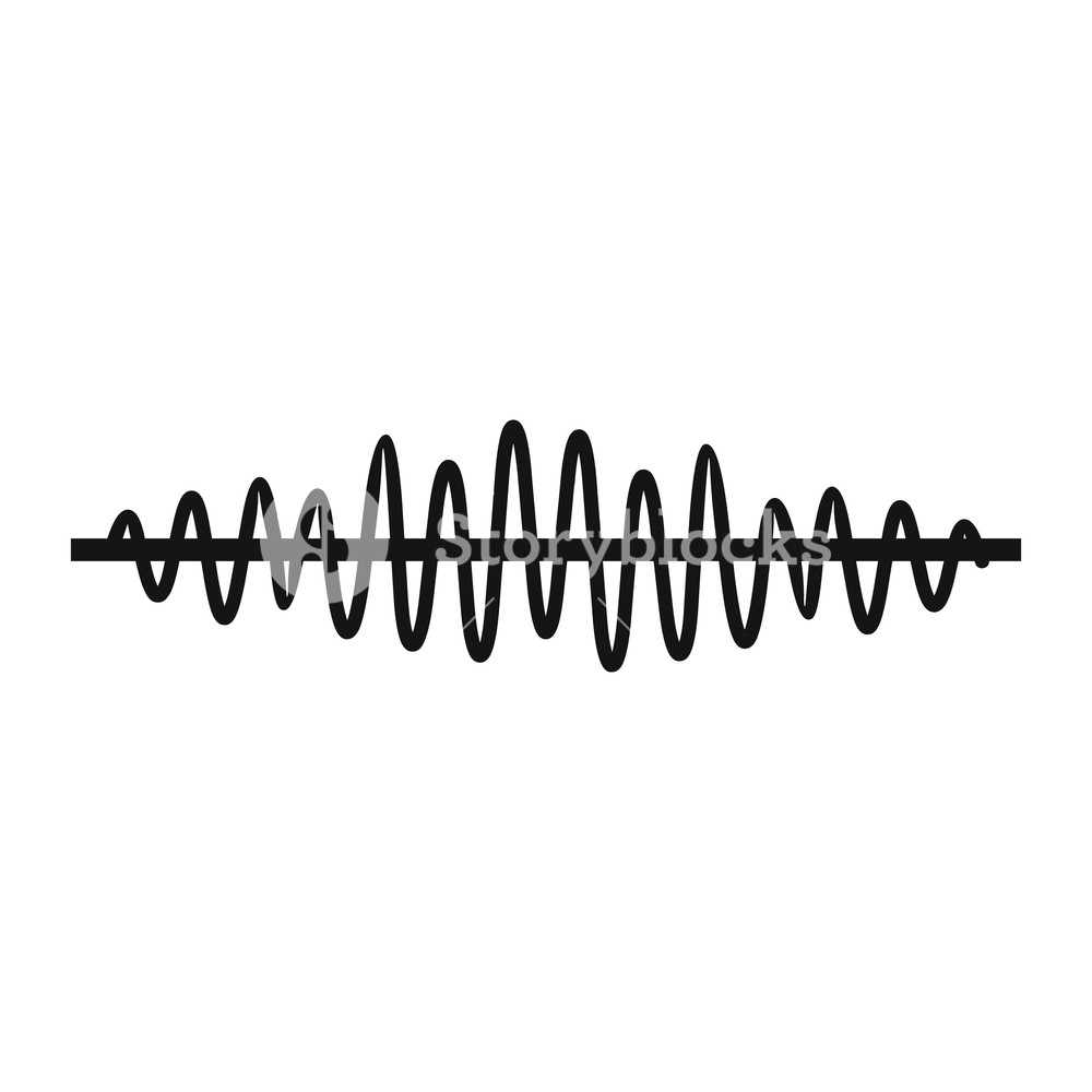 1000x1000 Sound Wave Icon In Simple Style On A White Background Illustration