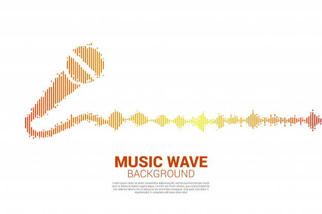 626x417 Sound Wave Microphone Icon Equalizer Background Vector Premium