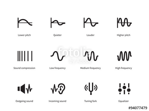 500x375 Sound Waves Icons On White Background Stock Image And Royalty