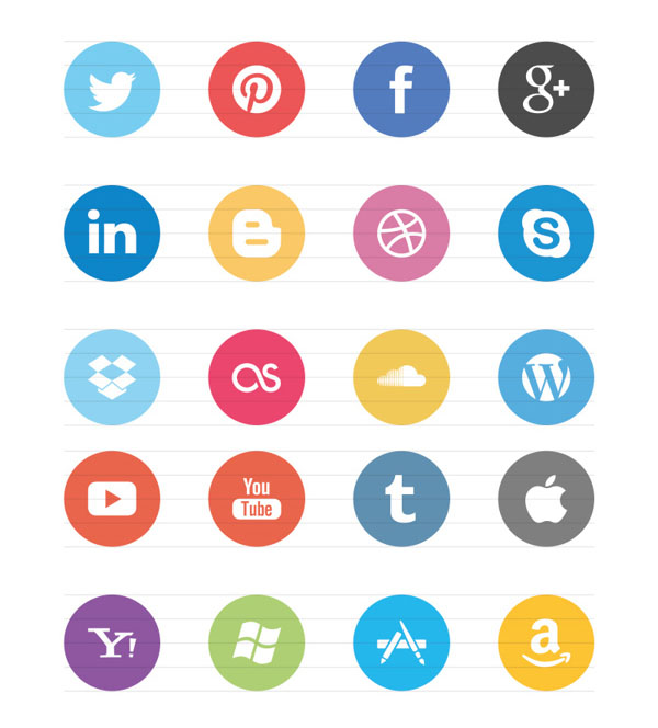 600x664 Free Flat Social Media Icons Sets Ewebdesign