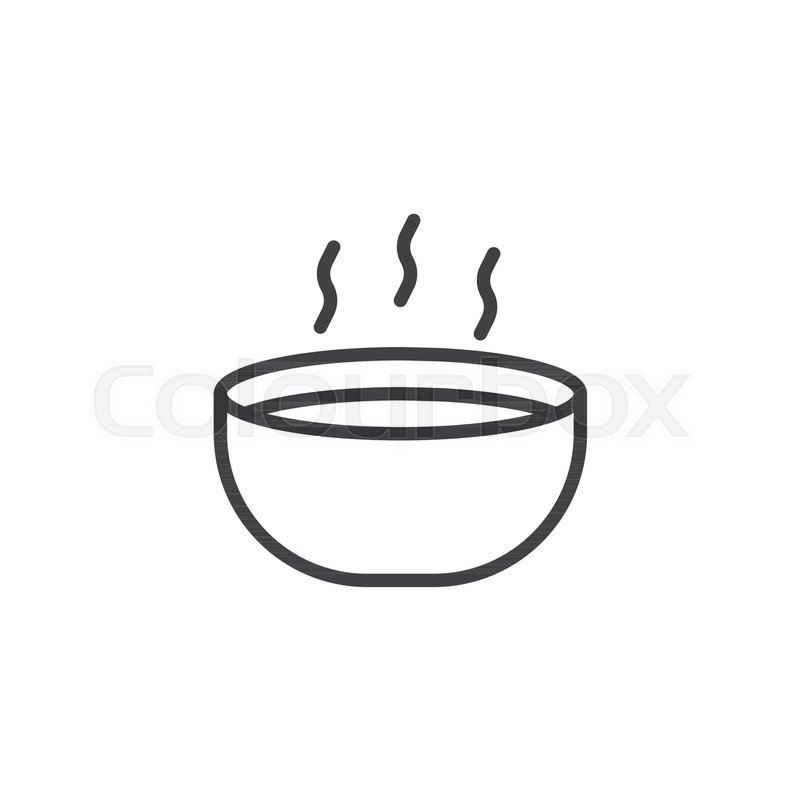 800x800 Hot Soup Bowl Line Icon, Outline Stock Vector Colourbox