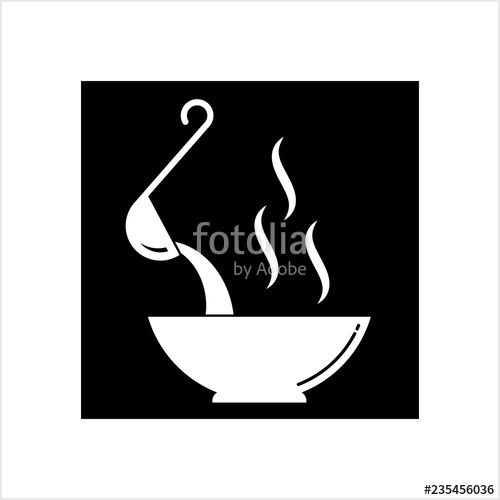 500x500 Pouring Soup With Ladle On Bowl Icon Stock Image And Royalty Free