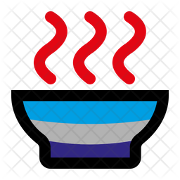 256x256 Soup Bowl Icon Of Colored Outline Style
