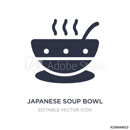 500x500 Japanese Soup Bowl Icon On White Background Simple Element