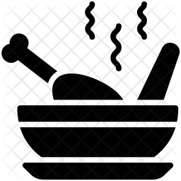 256x256 Chicken Soup Icon Of Glyph Style