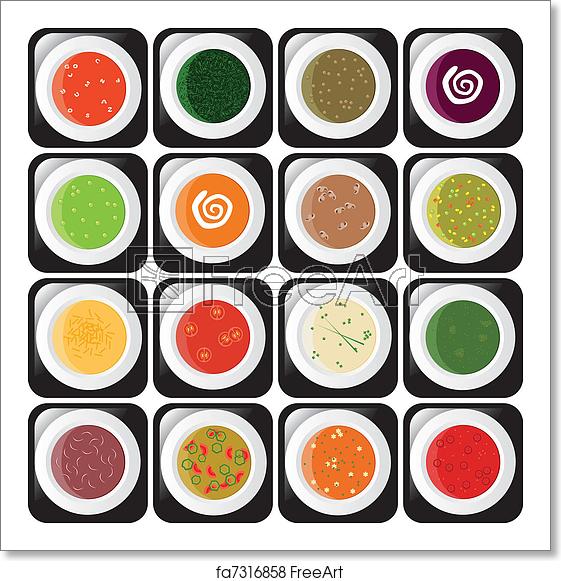 561x581 Free Art Print Of Soup Icons Icon Set