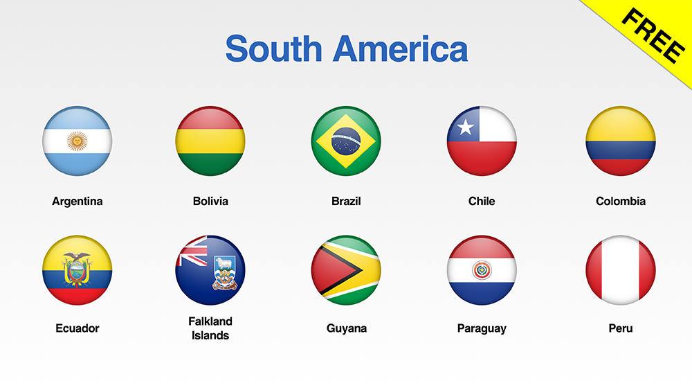 1000x563 Free Set Of America Flags Icons For Your Presentations