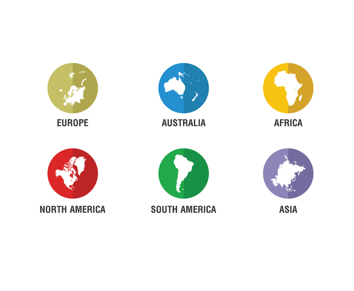 1136x936 Continental Icons Vector Vector Art Graphics