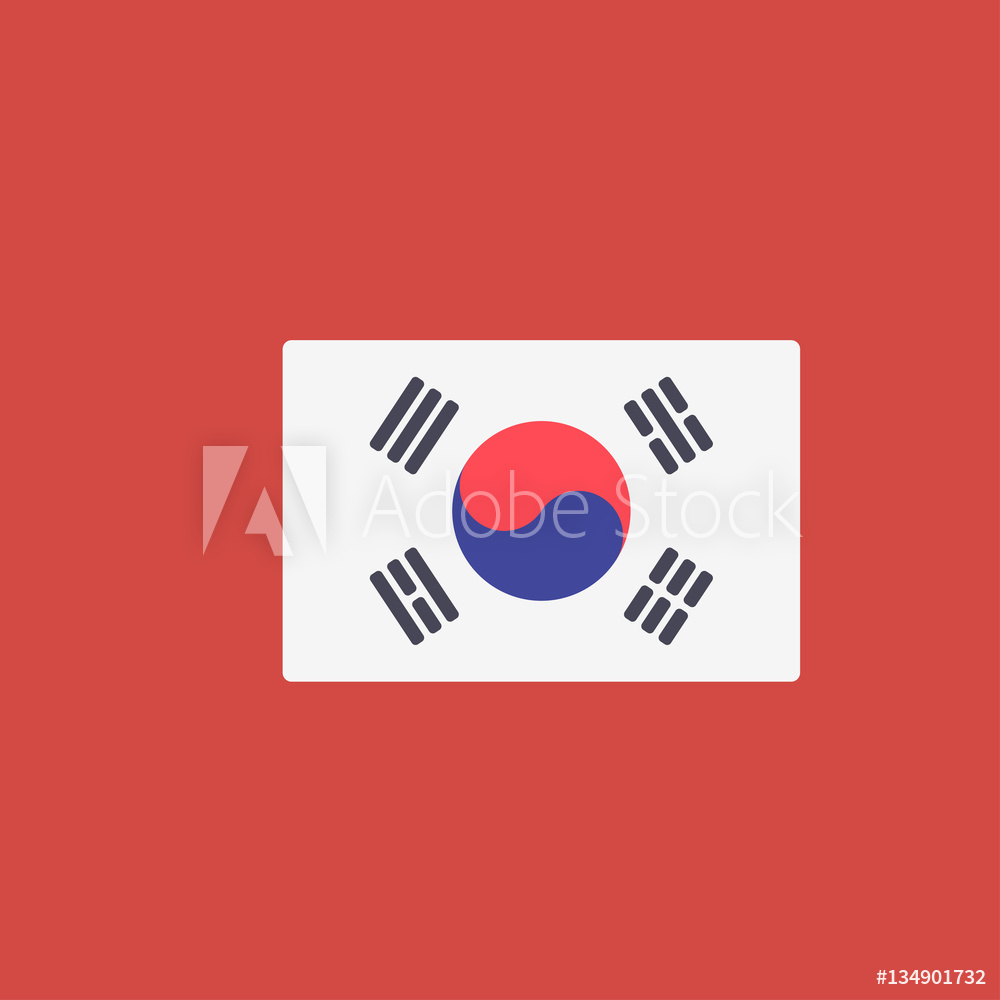 1000x1000 Photo Art Print South Korea Flag Icon Flat Design Europosters
