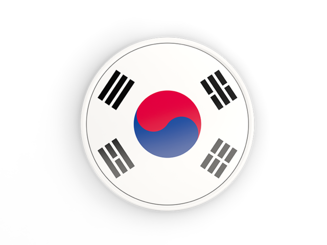 640x480 Round Icon With White Frame Illustration Of Flag Of South Korea