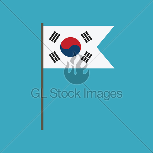 500x500 South Korea Flag Icon In Flat Design Gl Stock Images