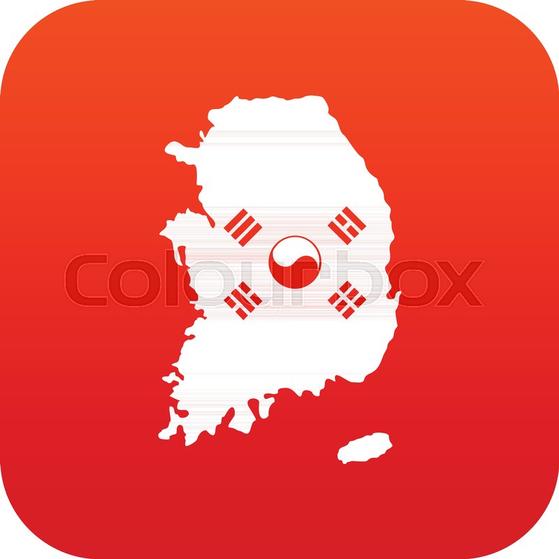 800x800 South Korea Map With National Flag Stock Vector Colourbox