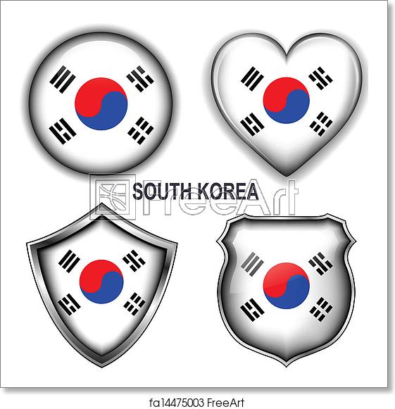 561x581 Free Art Print Of South Korea Icons South Korea Flag Icons