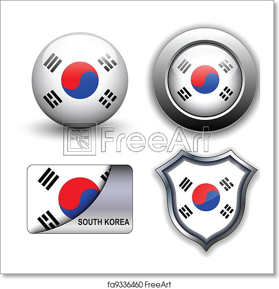 561x581 Free Art Print Of South Korea Icons South Korea Flag Icons Theme