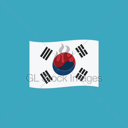 500x500 South Korea Flag Icon In Flat Design Gl Stock Images