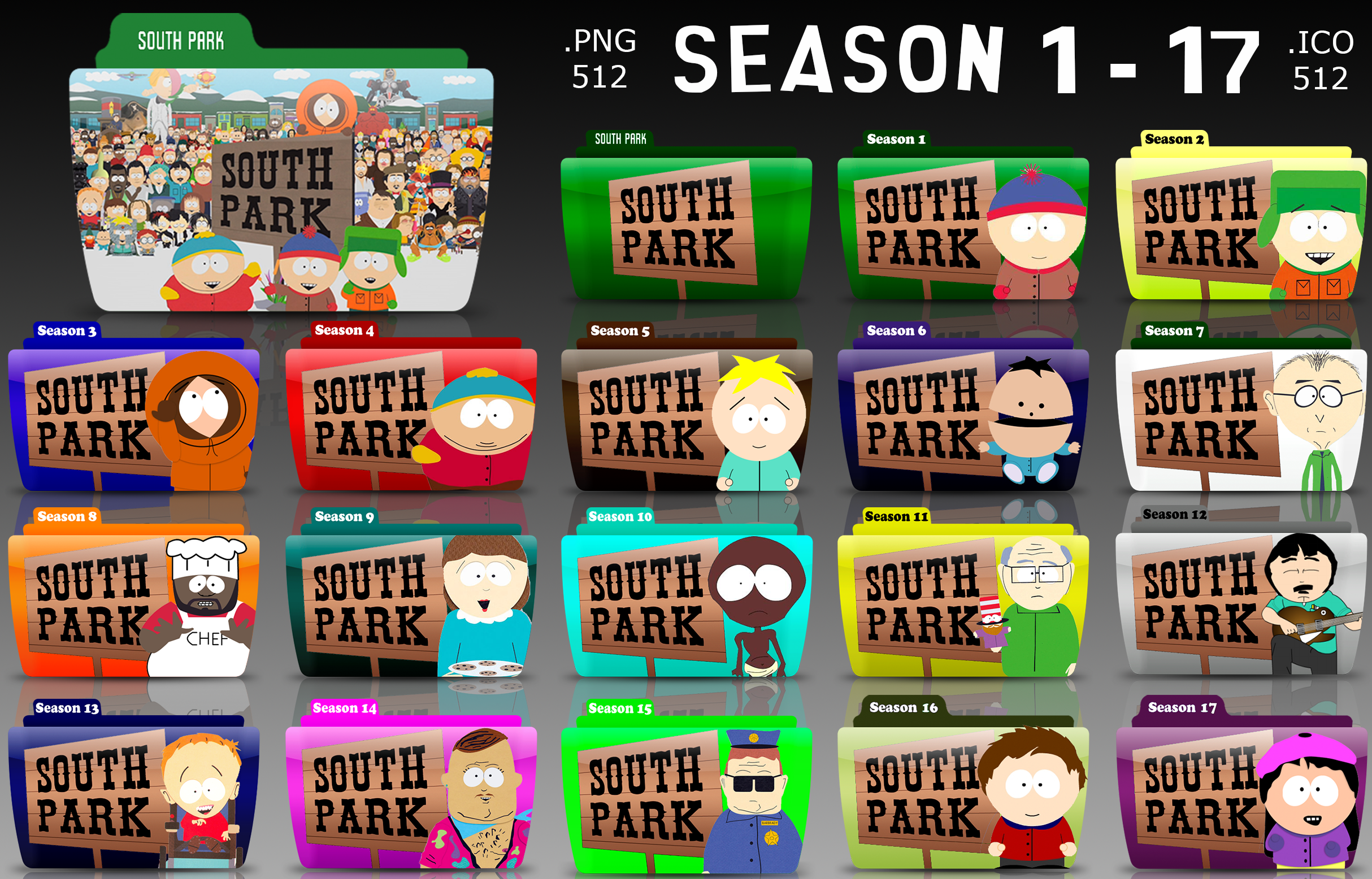 2428x1556 South Park Tv Folder Icons