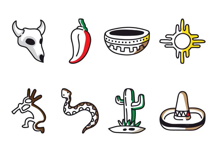 700x490 Southwest Doodle Icon Vectors