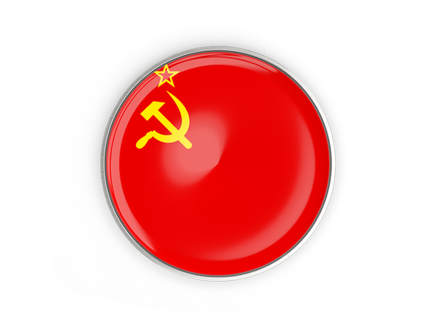640x480 Round Button With Metal Frame Illustration Of Flag Of Soviet Union