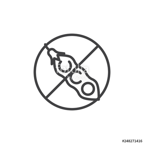 500x500 Soy Free, Prohibition Sign Line Icon Linear Style Sign For Mobile