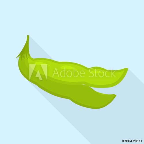 500x500 Green Soybean Icon Flat Illustration Of Green Soybean Vector Icon