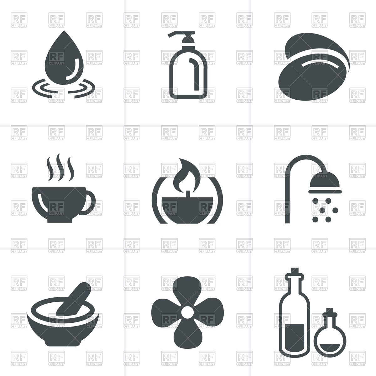 Spa Icon Set Vector Image Of Icons And Emblems Iconmama 1200x1200 Spa Icon Set Vector Image Of Icons And Emblems Iconmama