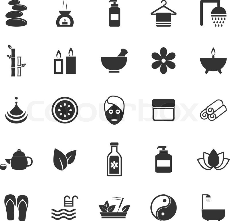 Spa Icons On White Background, Stock Stock Vector Colourbox 800x770 Spa Icons On White Background, Stock Stock Vector Colourbox