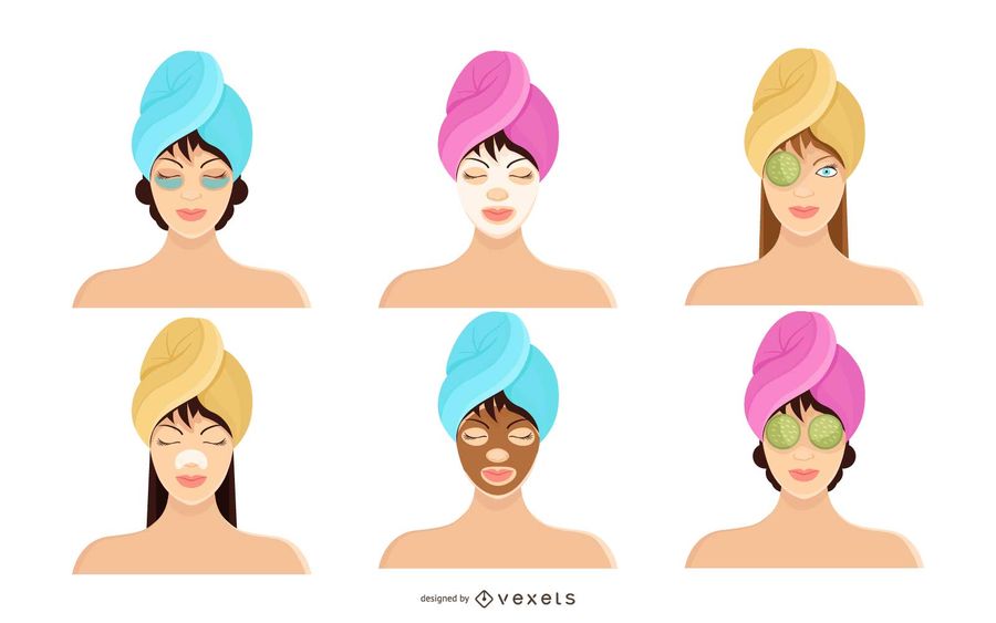 Woman Spa Icon Set 900x563 Woman Spa Icon Set