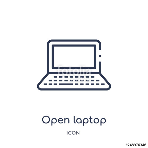 500x500 Open Laptop Icon From Technology Outline Collection Thin Line