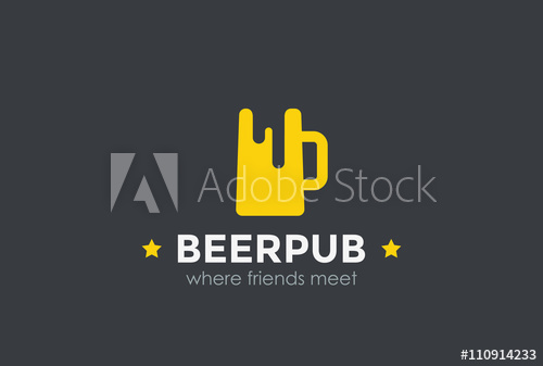 500x337 Beer Mug Silhouette Logo Design Vector Template Negative Space