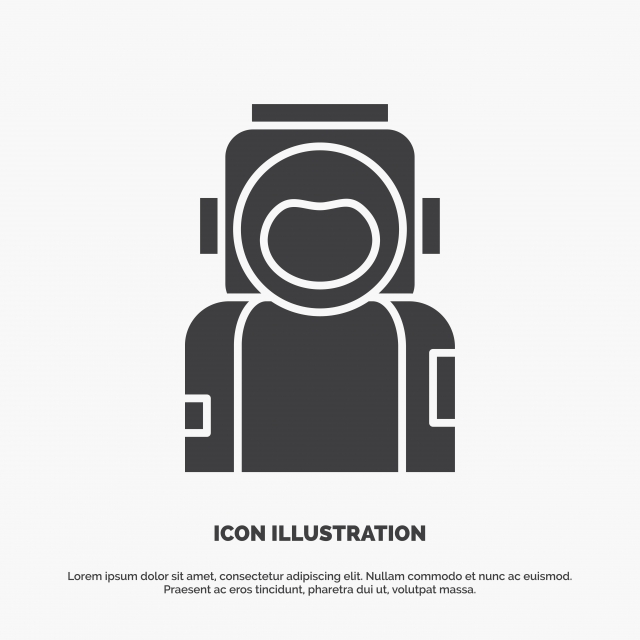 640x640 Astronaut Space Spaceman Helmet Suit Icon Glyph Vector Gray