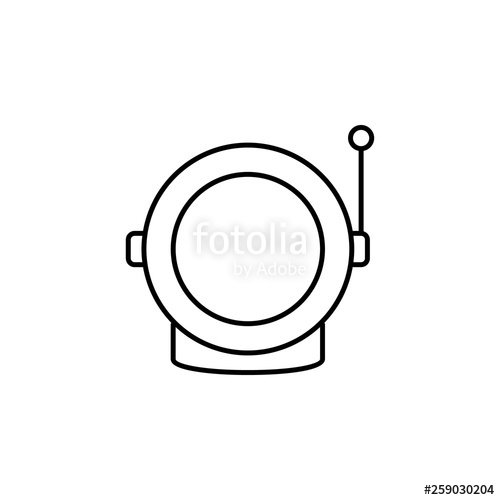 500x500 Astronaut, Helmet, Space Icon Simple Thin Line, Outline Vector
