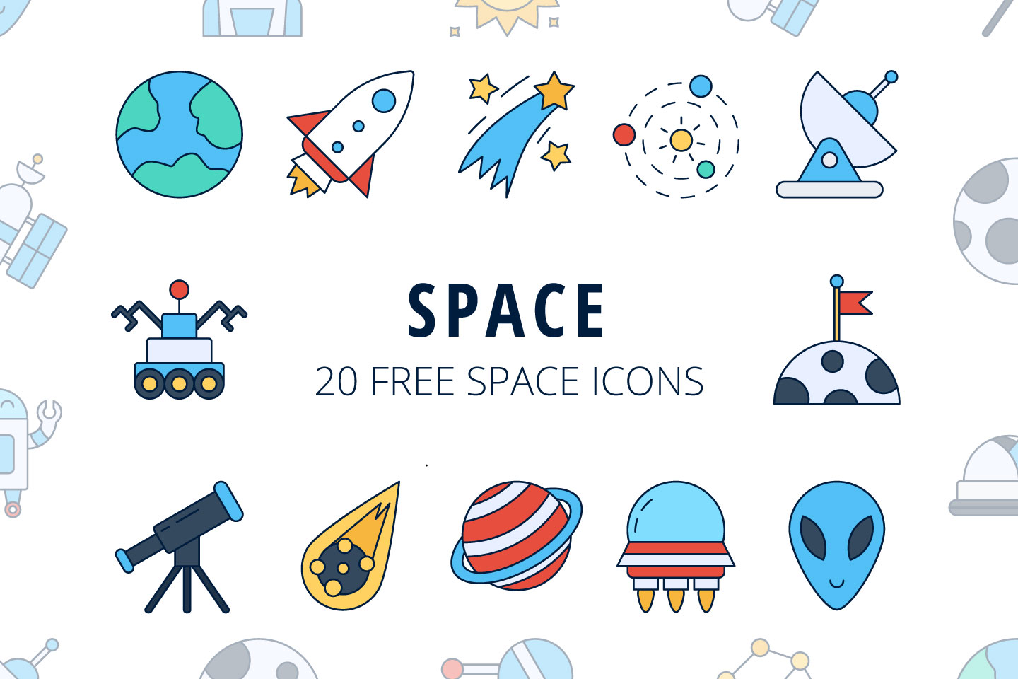 Space Vector Free Icon Set 1440x960 Space Vector Free Icon Set
