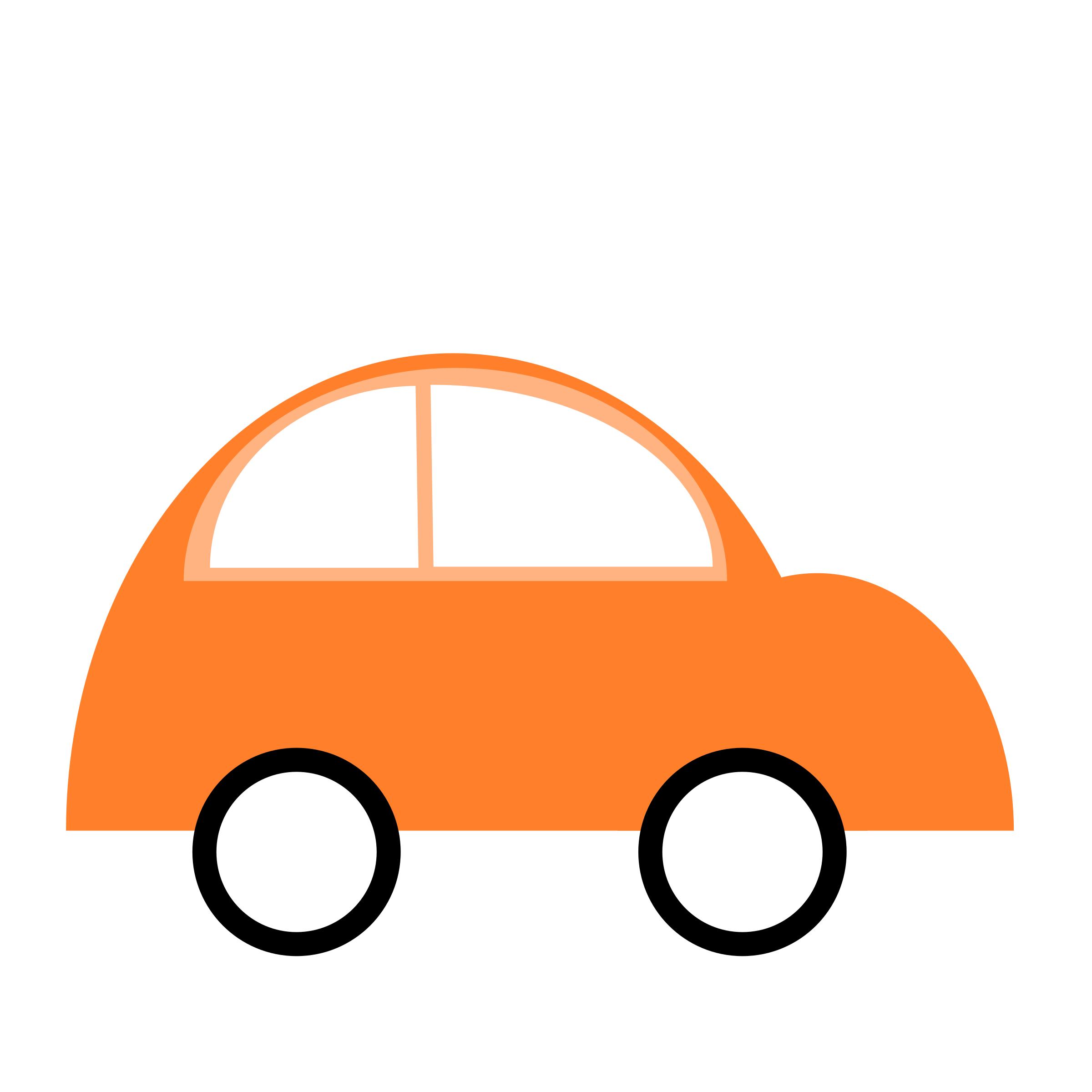 2400x2400 Car Simple Flat Three Color With Space Icons Png