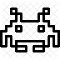 Space Invaders Icon Of Line Style 256x256 Space Invaders Icon Of Line Style