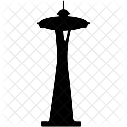 256x256 Space Needle Icon Of Glyph Style