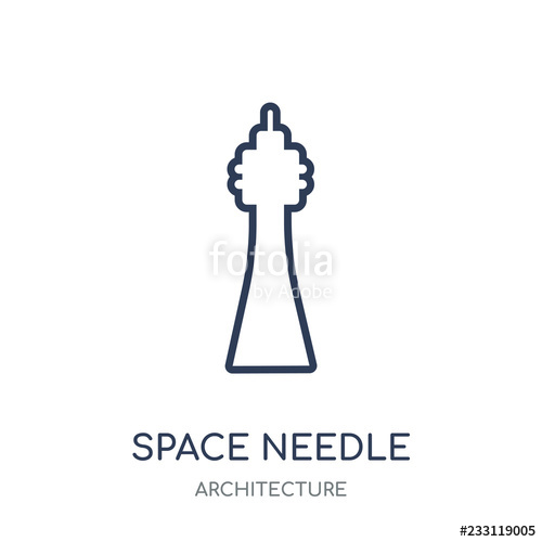 500x500 Space Needle Icon Space Needle Linear Symbol Design